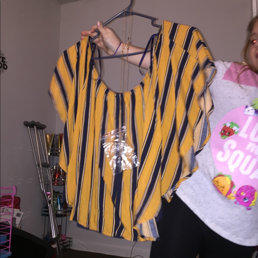 size large over the shoulder shirt